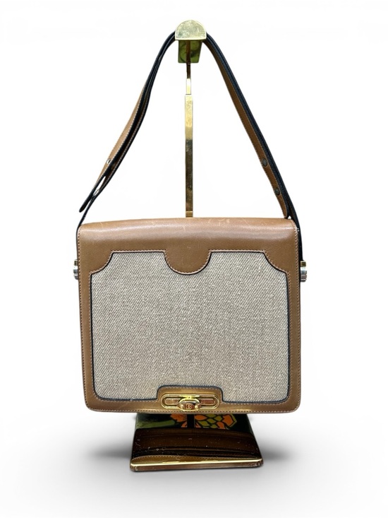 Bally Handbags - Vintage Bally International Canvas Leather Shoulder Bag 70s 80s w/ Box Dust Bag